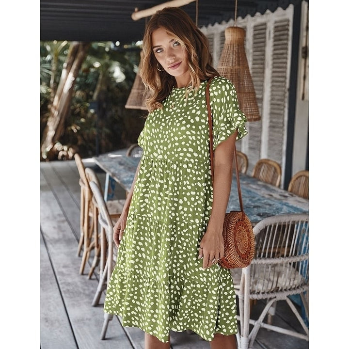 Womens Spring Dress Polka Dot Light Dress Image 1