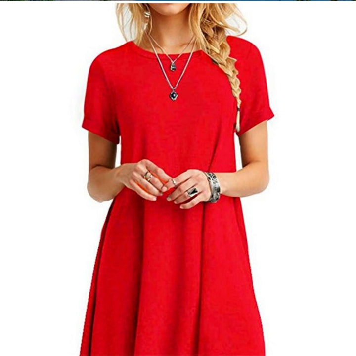 Womens Short Sleeve Dress Multicolor (S-2XL) Image 1