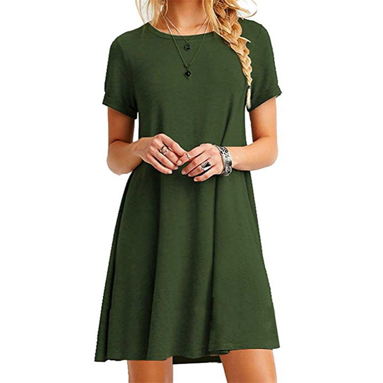 Womens Short Sleeve Dress Multicolor (S-2XL) Image 7