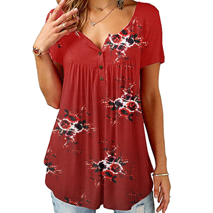 Womens Open Button T-Shirt Image 4