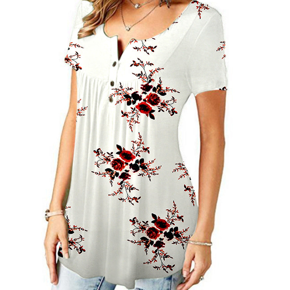 Womens Open Button T-Shirt Image 6