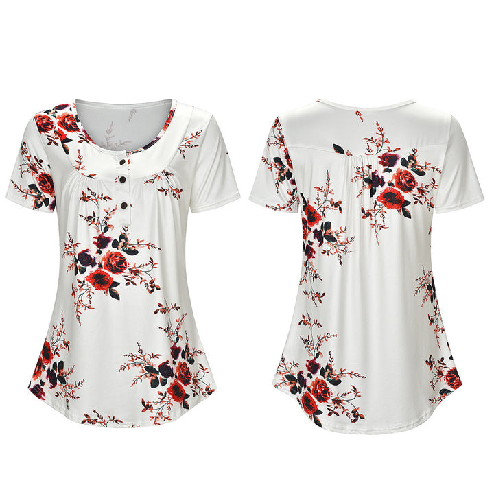 Womens Open Button T-Shirt Image 10