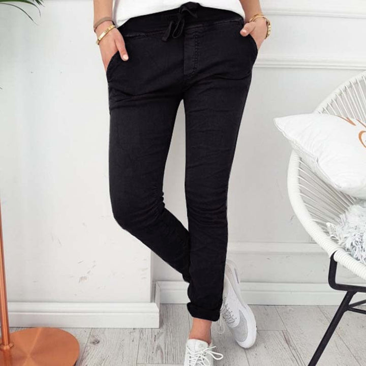 Womens Casual Slim-Fit Stretch Pants Image 1