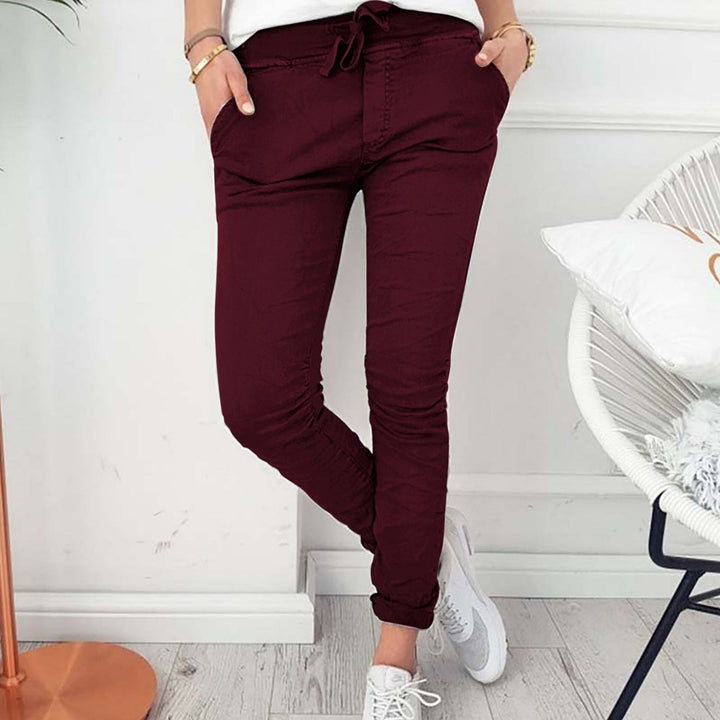 Womens Casual Slim-Fit Stretch Pants Image 1