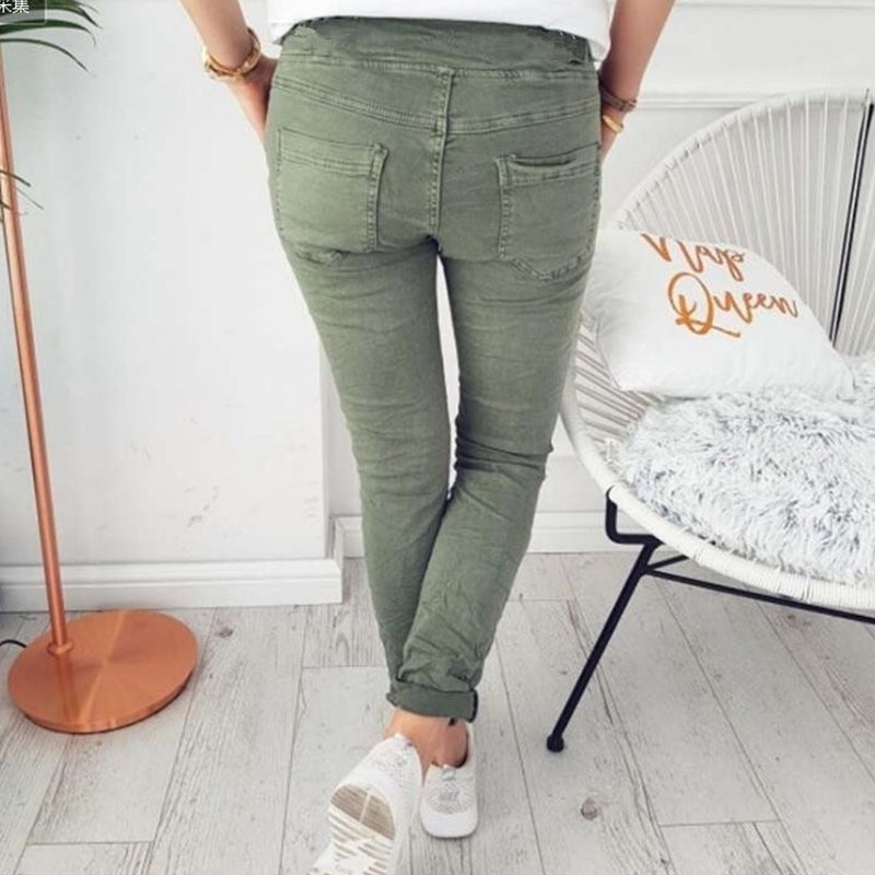 Womens Casual Slim-Fit Stretch Pants Image 9