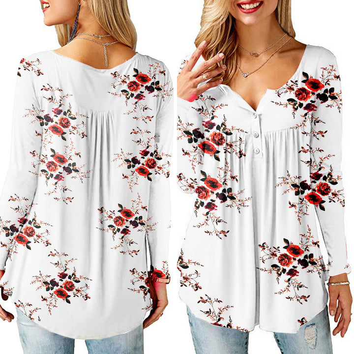 Womens Long Sleeve T-Shirt With Open Button Image 4