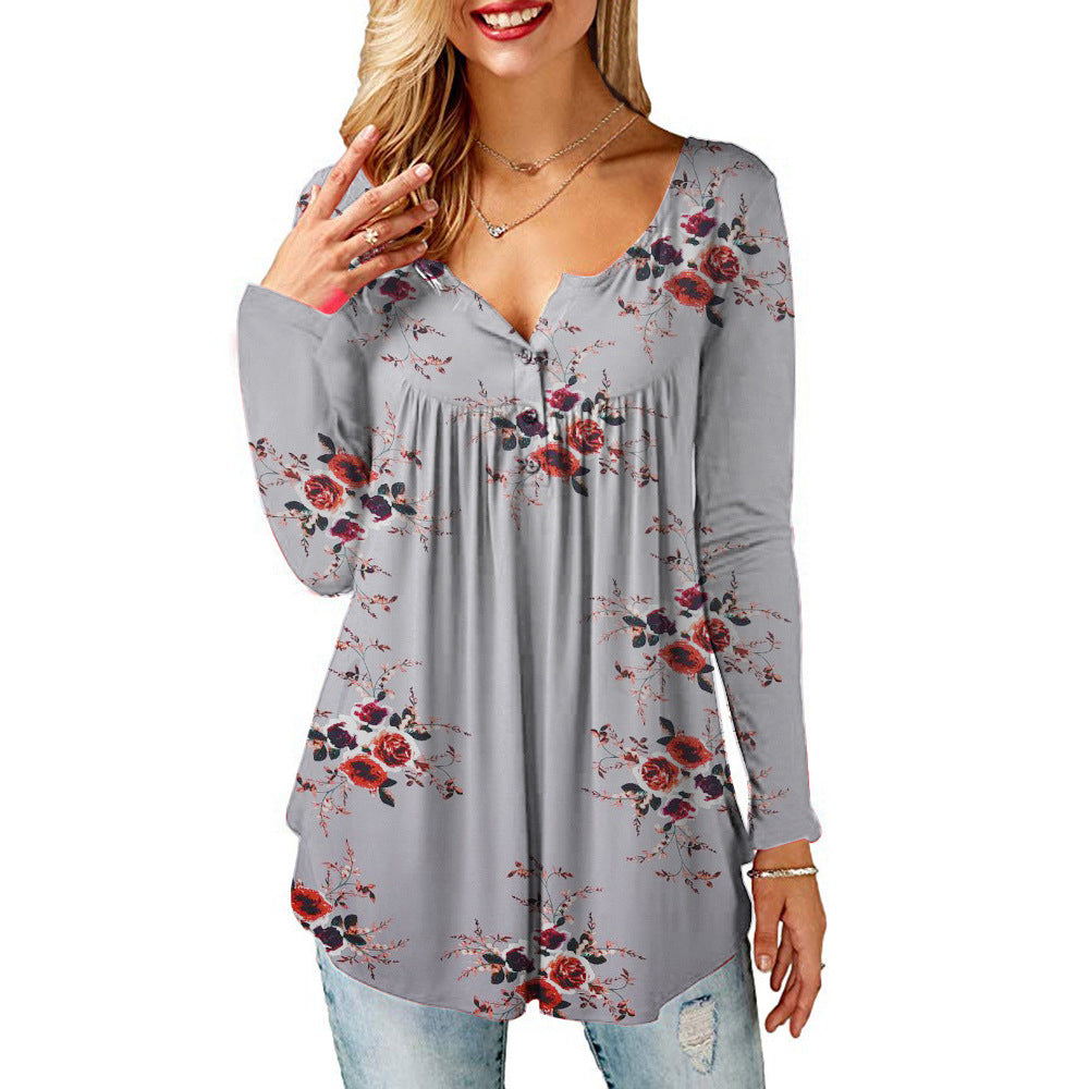 Womens Long Sleeve T-Shirt With Open Button Image 7