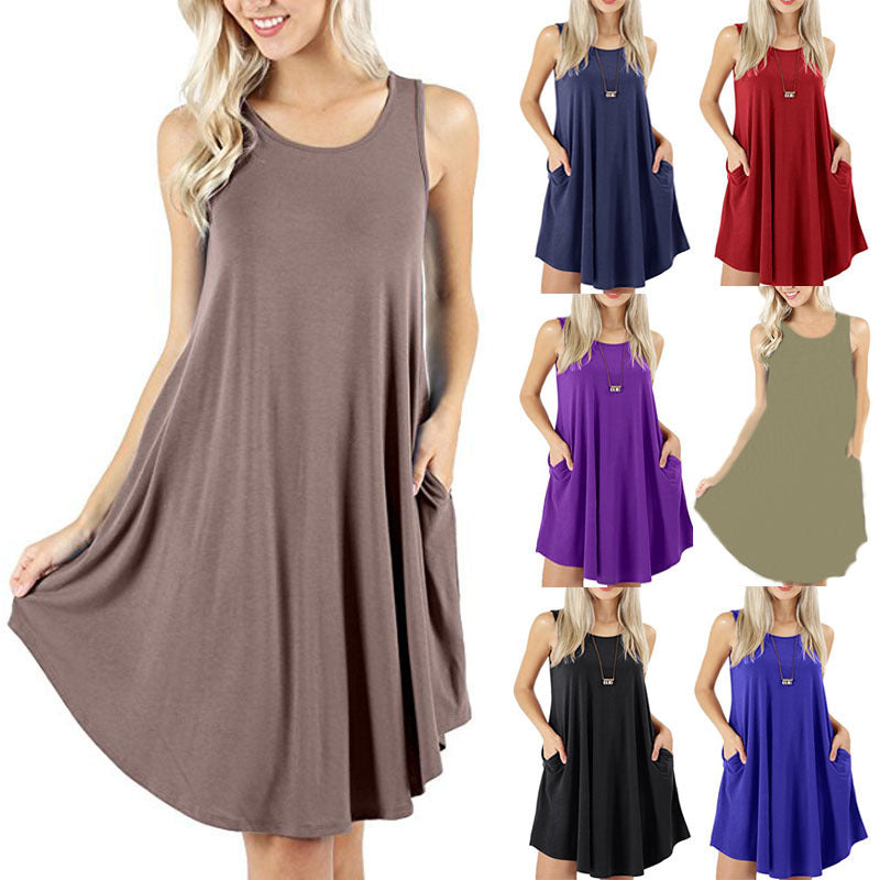 Womens Casual Vest T-Shirt Dress Image 1