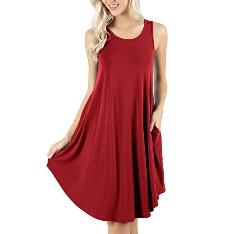 Womens Casual Vest T-Shirt Dress Image 3