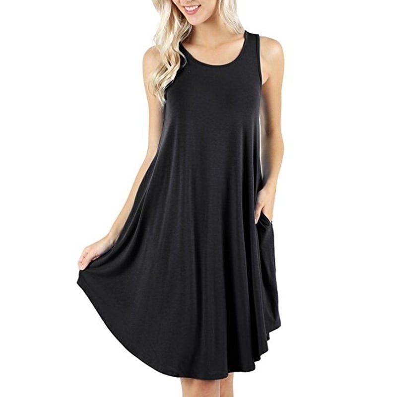 Womens Casual Vest T-Shirt Dress Image 1