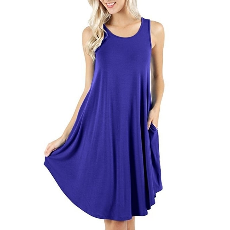 Womens Casual Vest T-Shirt Dress Image 1