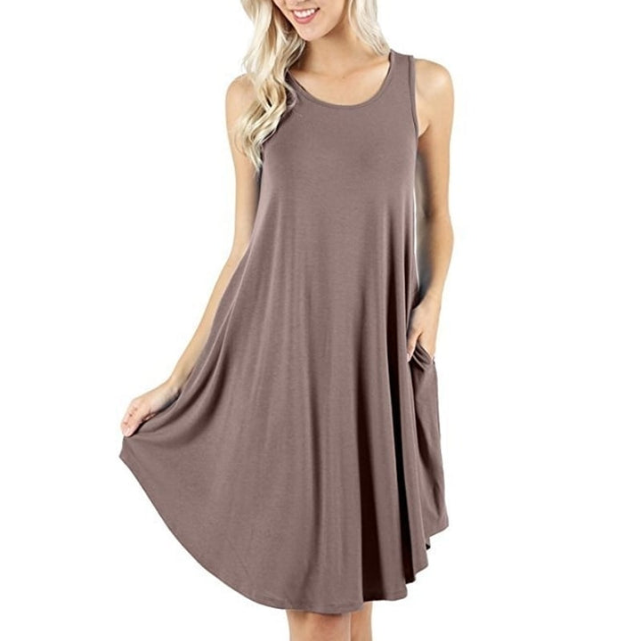 Womens Casual Vest T-Shirt Dress Image 1