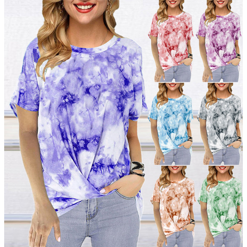 Womens Printed Twisted T-shirt 7 colors Image 1