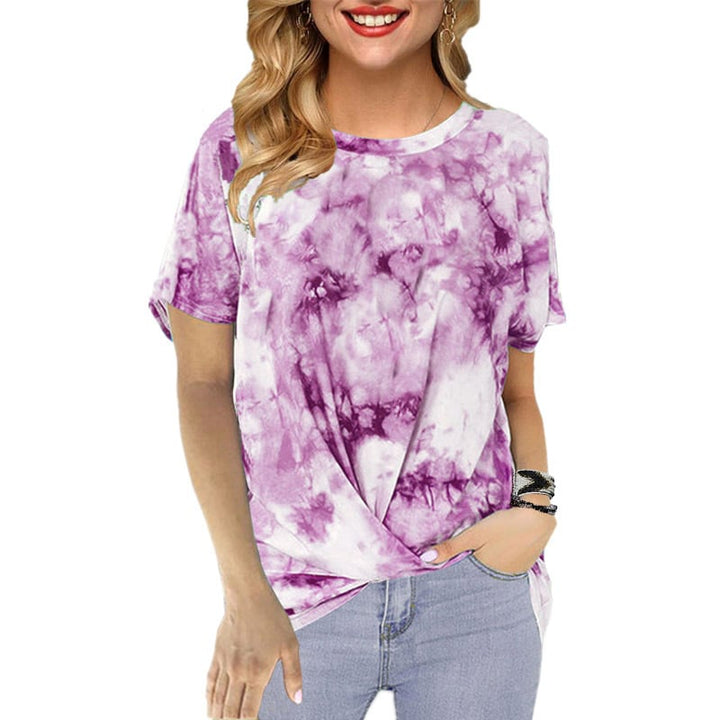 Womens Printed Twisted T-shirt 7 colors Image 1