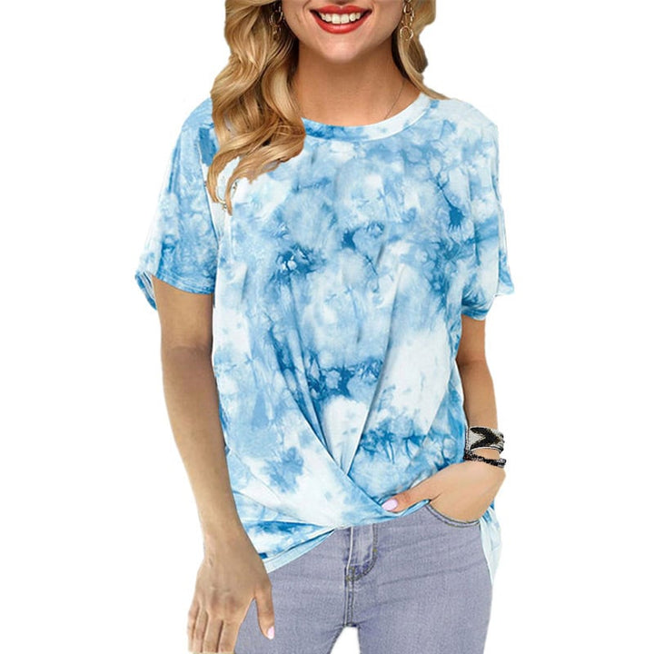 Womens Printed Twisted T-shirt 7 colors Image 1