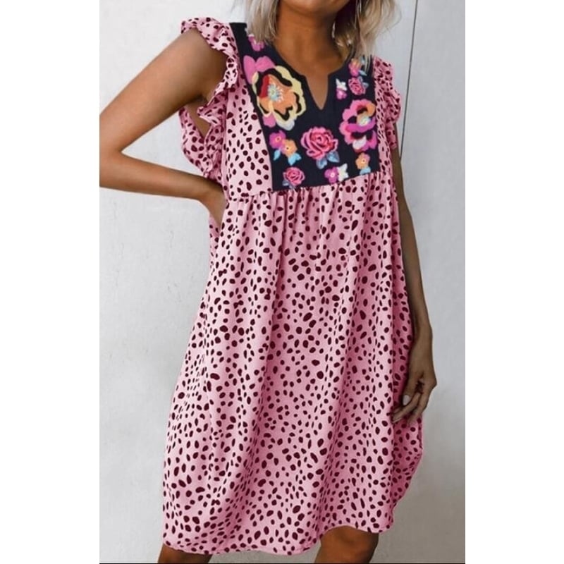 Leopard Print Shirt Dress Women Image 1