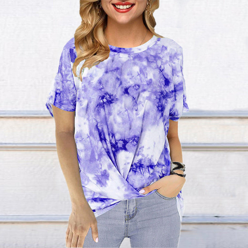 Womens Printed Twisted T-shirt 7 colors Image 9