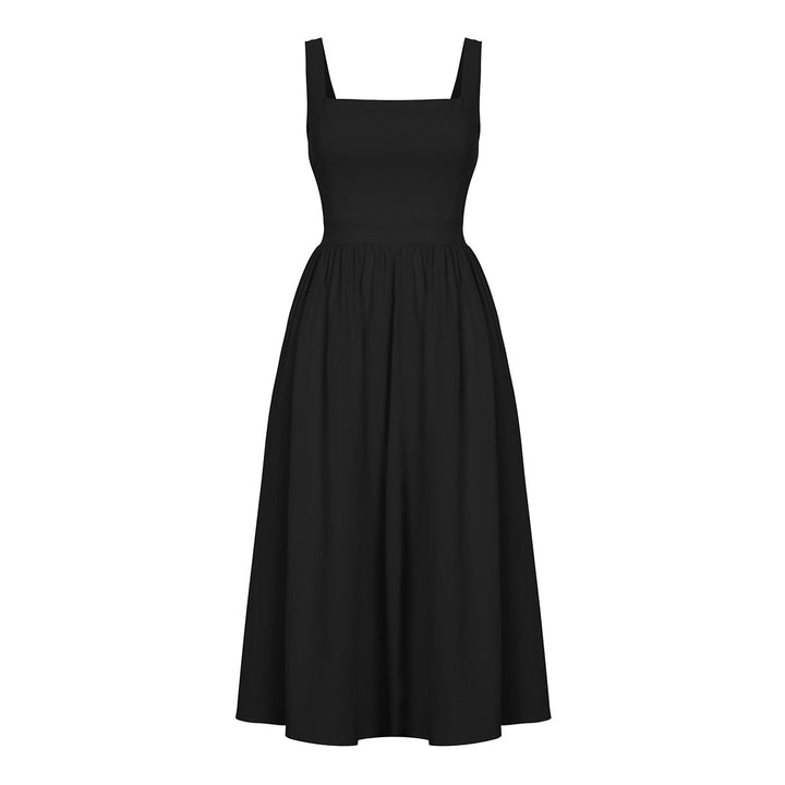 Simple Square Collar Strapless Back Dress Image 7