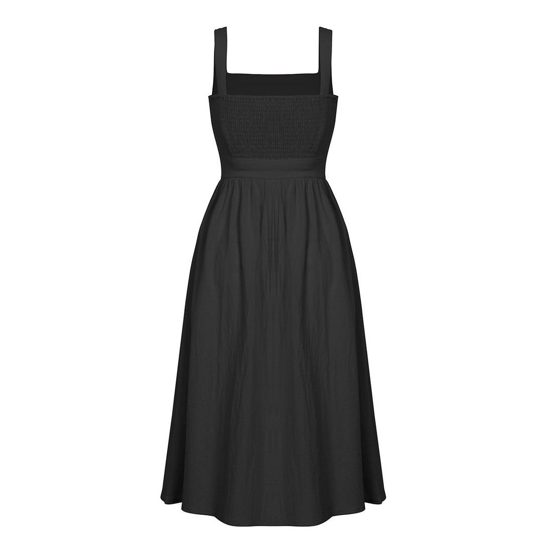 Simple Square Collar Strapless Back Dress Image 8
