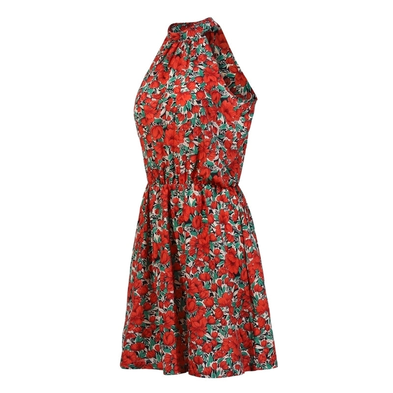 Sexy Halter Floral Print Dress Image 9