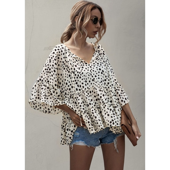 Womens V-Neck Little Loose Blouse Image 3