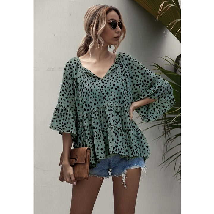 Womens V-Neck Little Loose Blouse Image 7