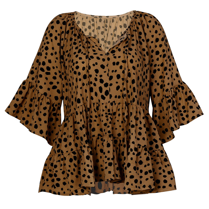 Womens V-Neck Little Loose Blouse Image 9