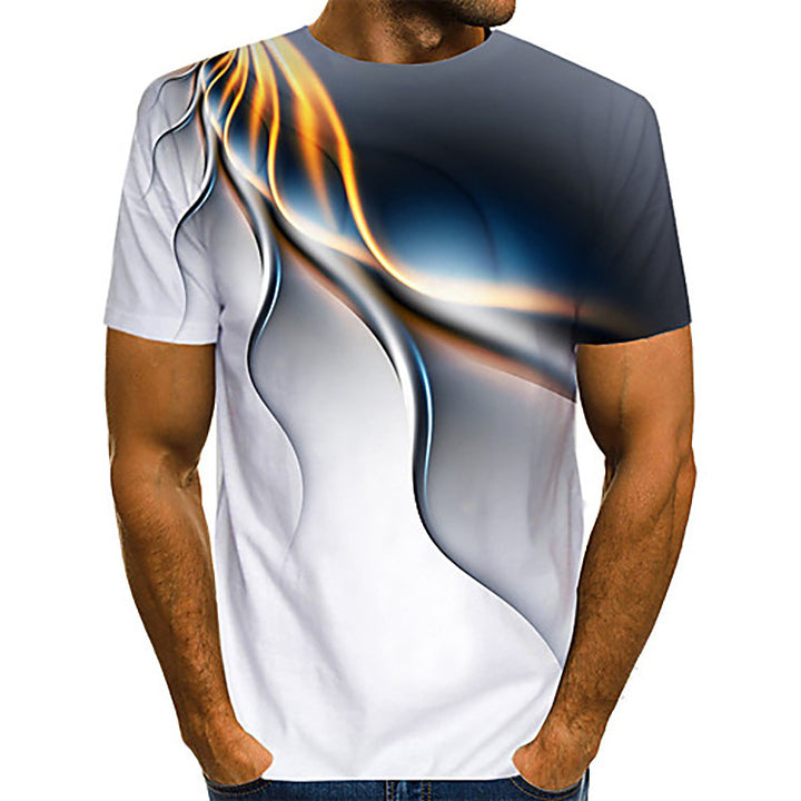 Mens 3D Camouflage Printed Casual Sports T-Shirt Image 3