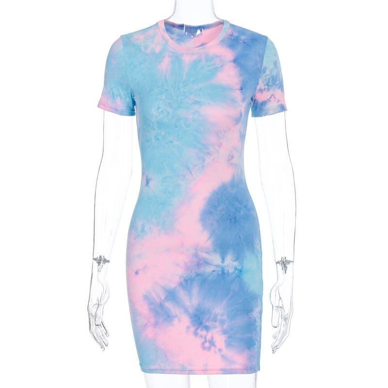 Summer Female Casual Tie-Dye Dress Image 3