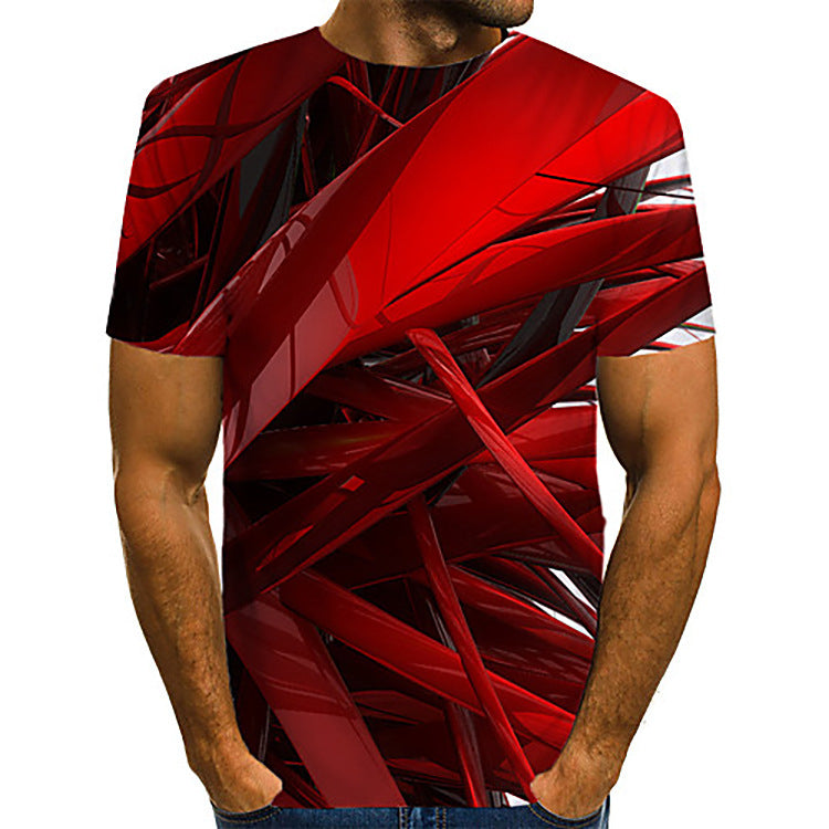 Mens 3D Camouflage Printed Casual Sports T-Shirt Image 4