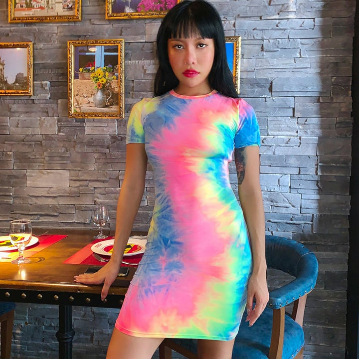 Summer Female Casual Tie-Dye Dress Image 1