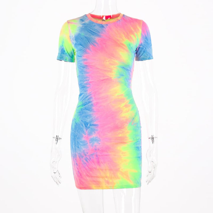 Womens Tie-Dye Suspender Dress (S-XL) Image 4