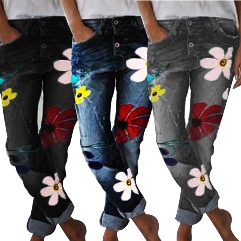 Womens Thin Jeans Denim Pants Image 1