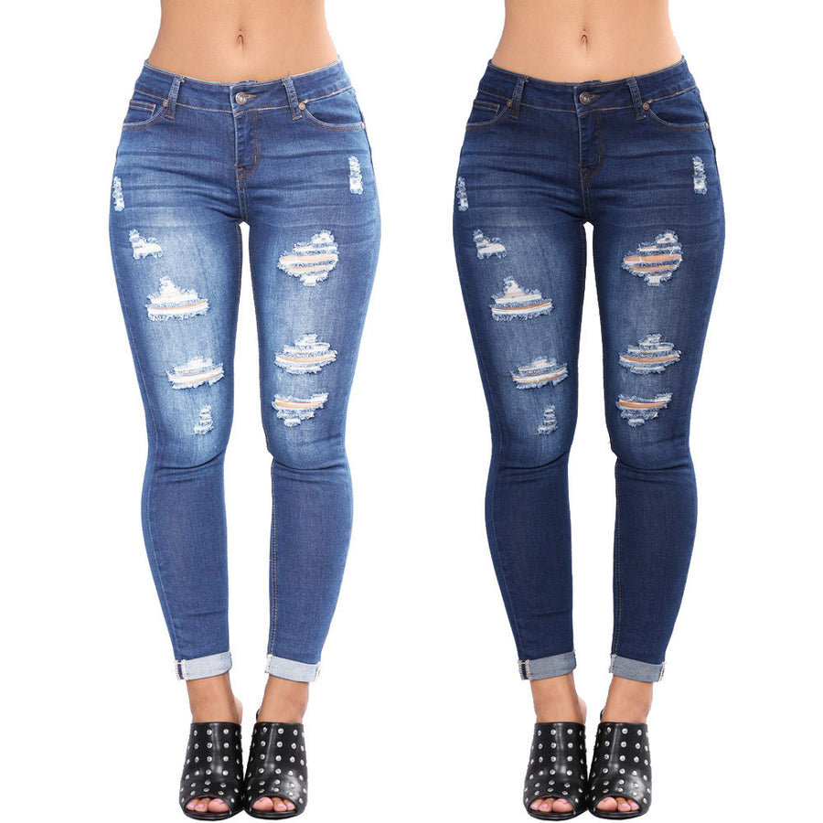 2 Color Slim Fit Raised Womens Jeans Image 1