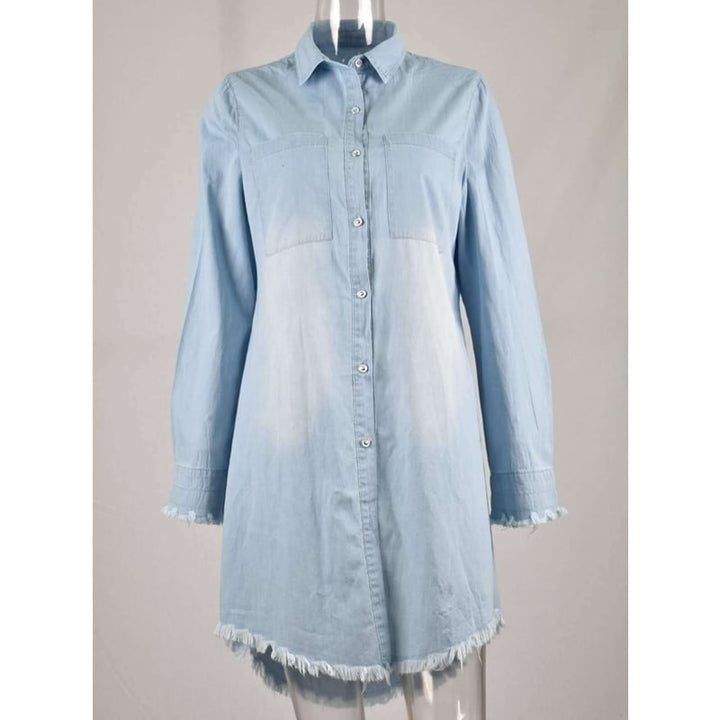 Womens Denim Dress Shirt 4 Colors 8 Yards Image 7