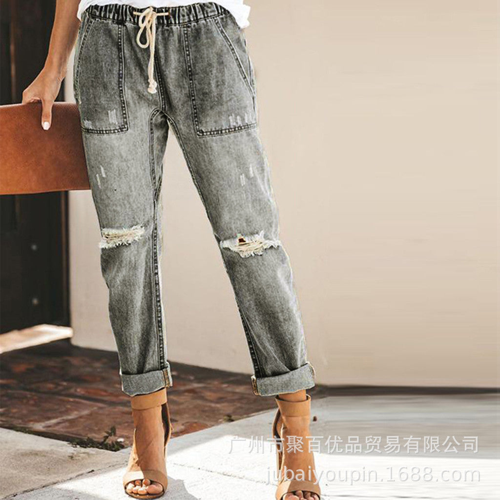 Womens Jeans Fashion Casual Street Image 3