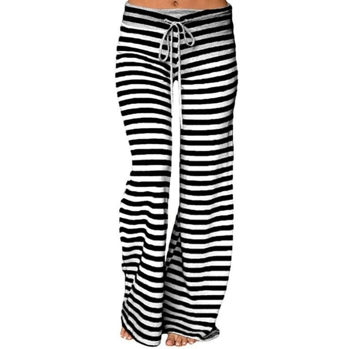 Womens Striped High Waist Yoga Pants Image 4