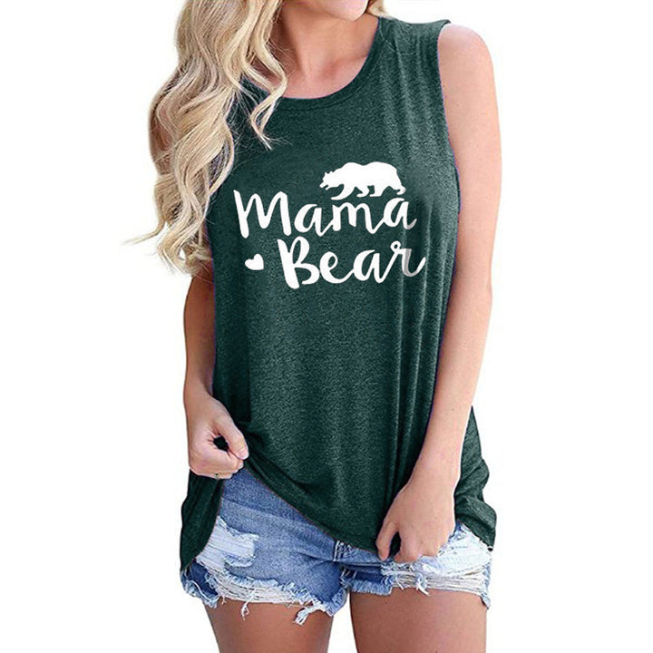 MAMA BEAR Letter Print Casual T-shirt Lady Image 9