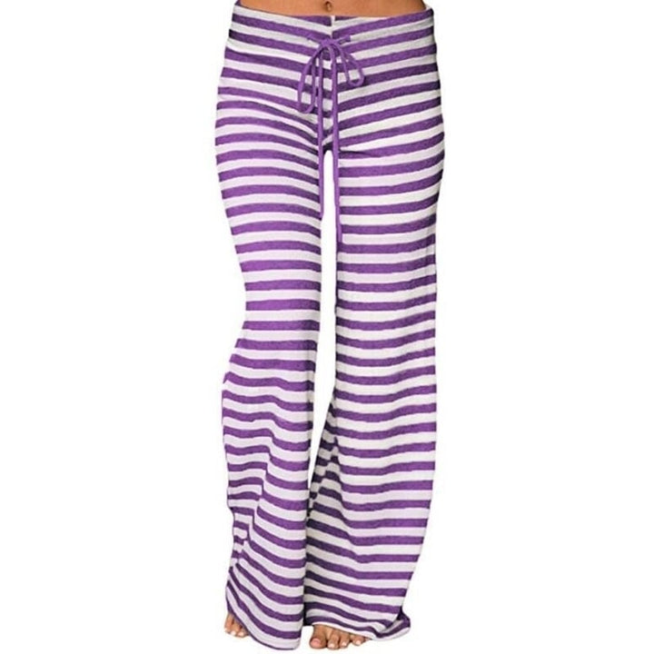 Womens Striped High Waist Yoga Pants Image 1