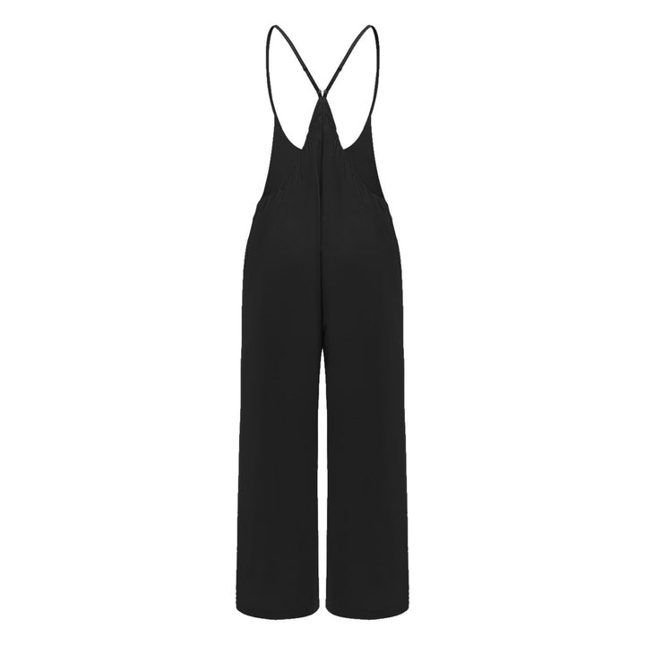 Womens Light-Fit Romper Wide-Leg Pants Image 1