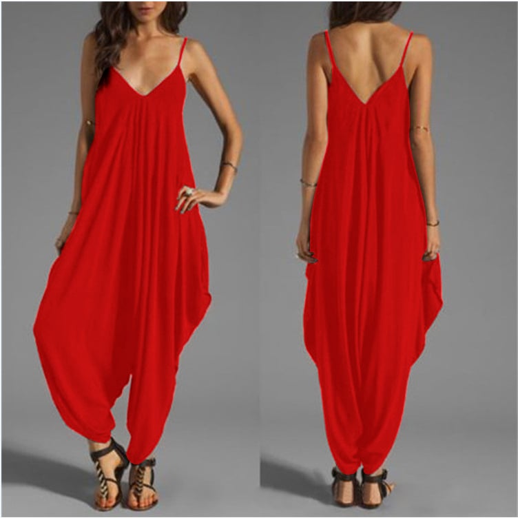 Sling Wide Loose Jumpsuit Beach Leisure Image 1