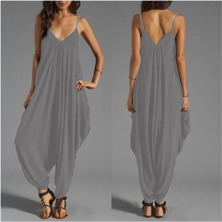 Sling Wide Loose Jumpsuit Beach Leisure Image 4