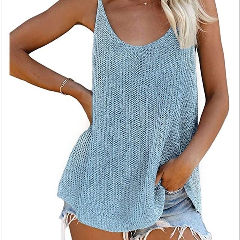 Womens Fashion Vest Vest Beach Shirt Image 1