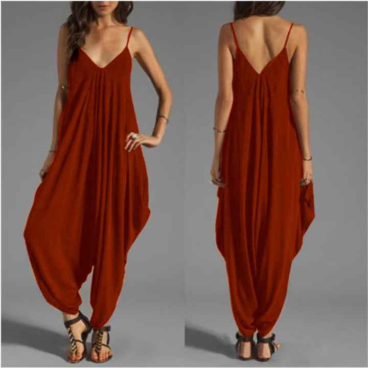 Sling Wide Loose Jumpsuit Beach Leisure Image 1