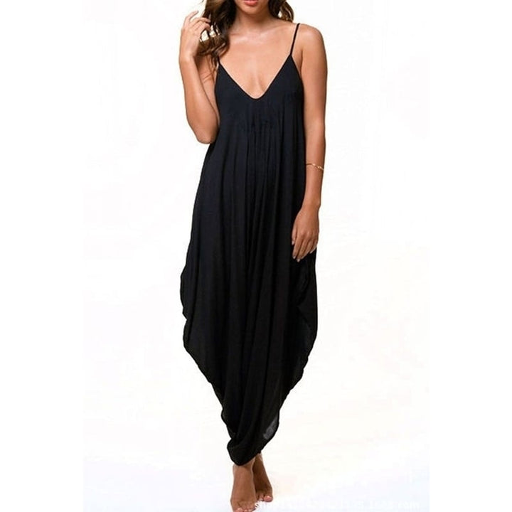 Sling Wide Loose Jumpsuit Beach Leisure Image 1