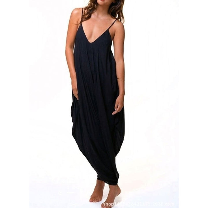 Sling Wide Loose Jumpsuit Beach Leisure Image 9