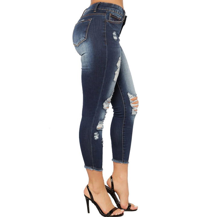 Shredded Womens Skinny Hip Jeans Image 7