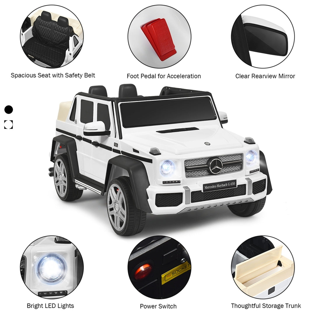 Costway Mercedes-Benz G650 Electric Kids Ride On Car Licensed MP3 RC Remote Control Black\White Image 3