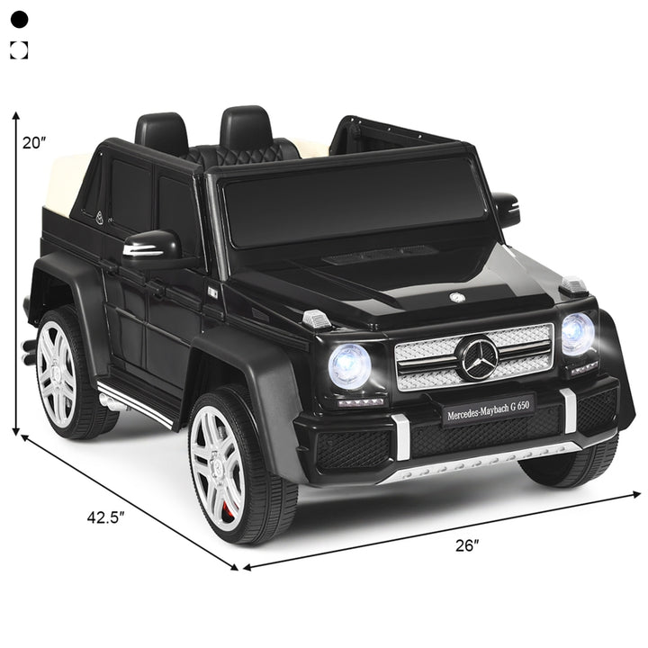 Costway Mercedes-Benz G650 Electric Kids Ride On Car Licensed MP3 RC Remote Control Black\White Image 4