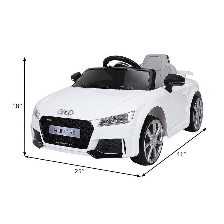 Costway White 12V Audi TT RS Electric Kids Ride On Car Licensed Remote Control MP3 Image 2